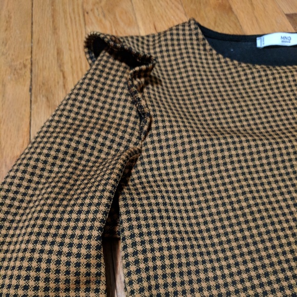 NWOT Mango Check Ruffle Sheath Dress - Picture 3 of 4